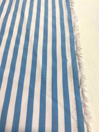 Сорочечная ткань ПОЛОСКА голубая