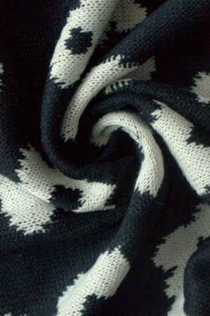 Трикотаж вязанный двухслойный Цветы в стиле Prada Черный 3