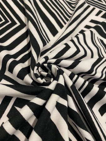 Трикотаж "Черно - белая геометрия"