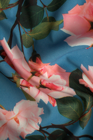 Креп стрейч Розовые розы 3