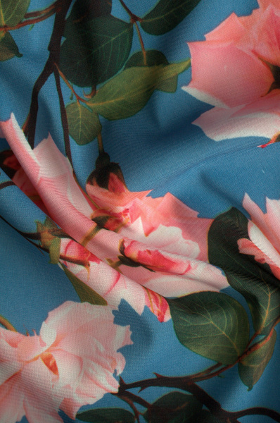 Креп стрейч Розовые розы 3