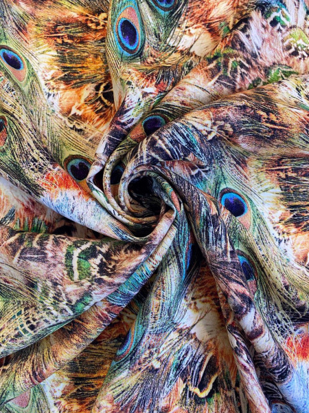 Штапель РОСКОШНЫЙ ПАВЛИН песочный