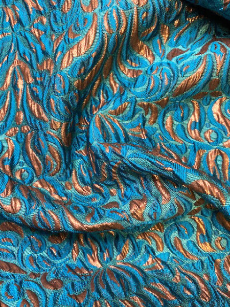 Жаккард УЗОР С ВЕНЗЕЛЯМИ морская волна  Жаккард УЗОР С ВЕНЗЕЛЯМИ морская волна ткань