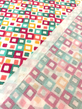 Креп плательно - блузочный РАЗНОЦВЕТНЫЕ КУБИКИ