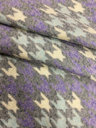 Ткань костюмно-пальтовая "Букле бирюзово-фиолетовое"