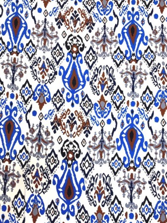 Штапель ИКАТ синий