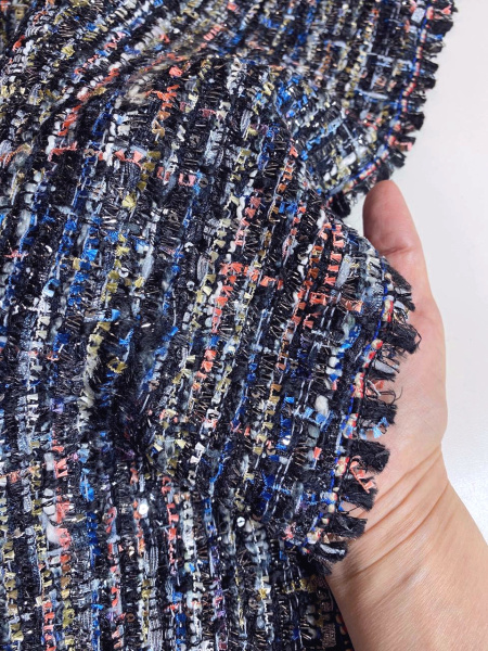 ткани Твид (Шанель) ЧЕРНЫЙ МЕЛАНЖ.