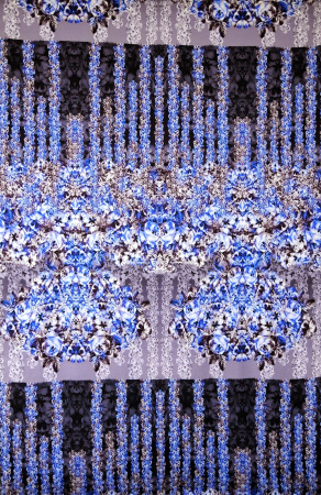 Шелк натуральный ЦВЕТОЧНАЯ ЛОЗА синий