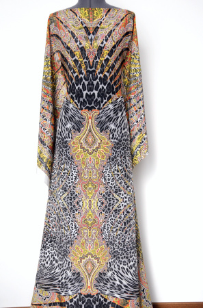 Шелк натуральный ЭТНО оранжевый