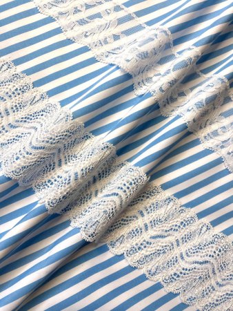 Сорочечная ткань ПОЛОСКА голубая