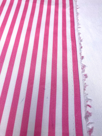 НОВИНКА! Ткань сорочечная ПОЛОСКА розовая Barbie