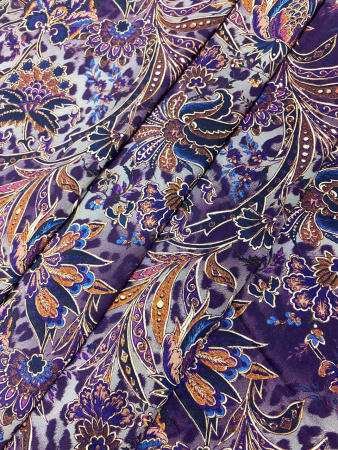 Шелк натуральный КРАСКИ ОСЕНИ фиолетовый