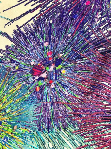 Штапель ФЕЙЕРВЕРК фон сливочный