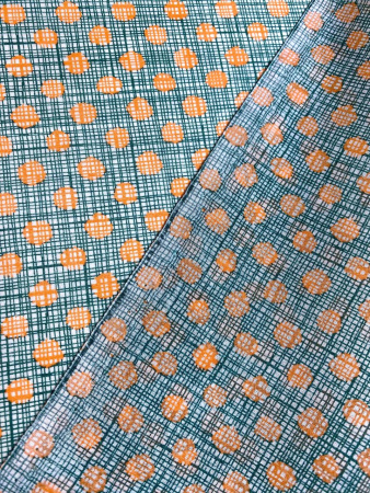 Батист ГОРОШКИ оранжевые