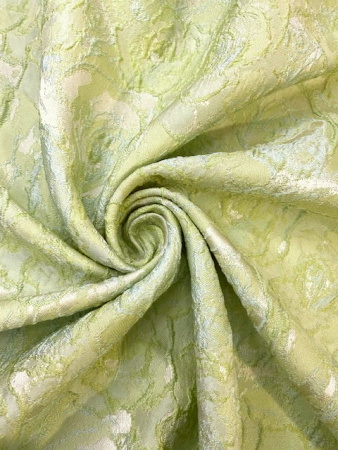 Жаккард "Объемные розы" фисташковый ткань