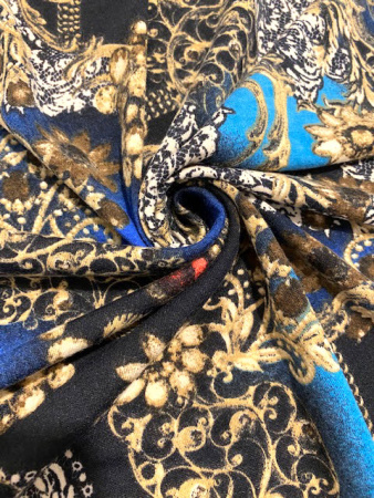 Трикотаж принт №4 бирюза полотно