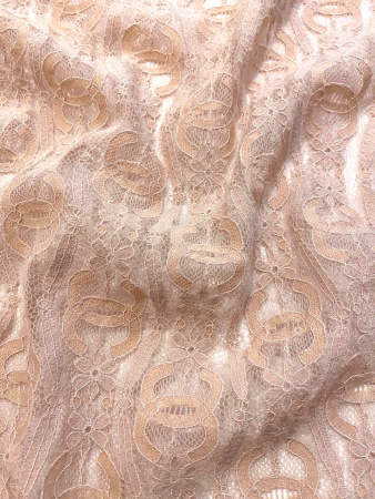 Кружевное полотно ЛОГО пудра ткань