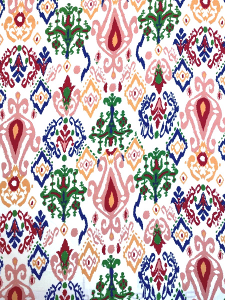 Штапель ИКАТ коралл