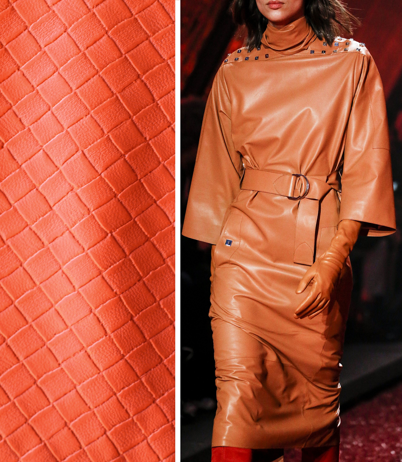 Кожа искусственная с текстурной поверхностью