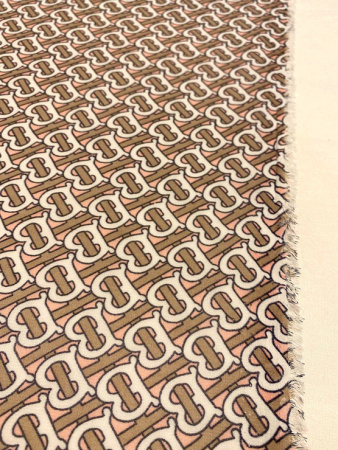 Креп - шифон МОНОГРАММА бежевый