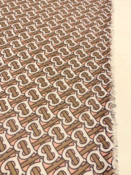 Креп - шифон МОНОГРАММА бежевый