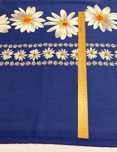 Джинс РОМАШКИ фон синий