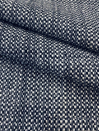 ткани Твид костюмный ШАНЕЛЬ черно-молочная