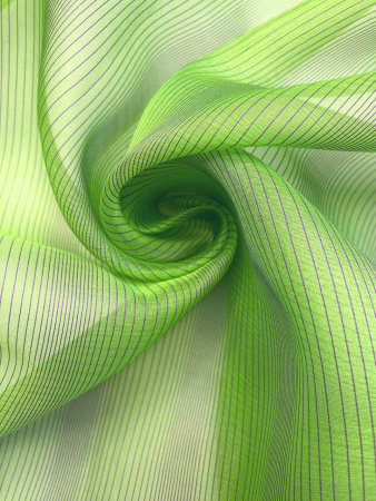Органза ПОЛОСЫ ФИОЛЕТОВЫЕ фон лайм ткань