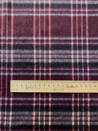 Ткань костюмная ШОТЛАНДКА бордово-шоколадная ткани