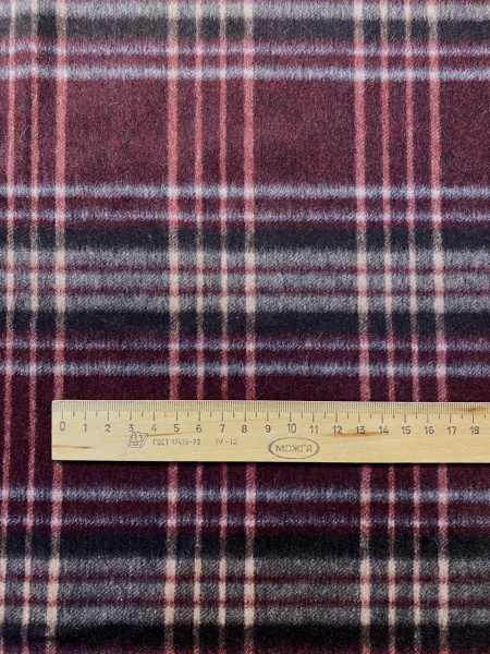 Ткань костюмная ШОТЛАНДКА бордово-шоколадная ткани
