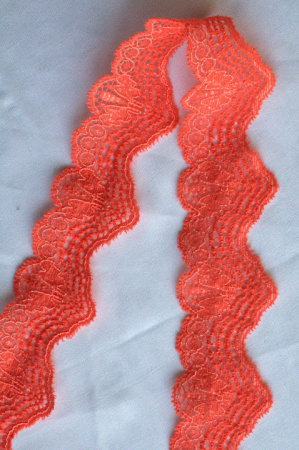 Кружево КУП-0027-1 ВОЛНА коралл 2