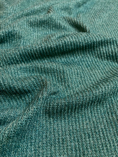 Трикотаж меланж с люрексом ЗЕЛЕНЫЙ трикотажная ткань