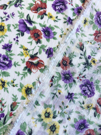 Вискоза АЛЬПИЙСКИЕ ЦВЕТОЧКИ фиолетовые