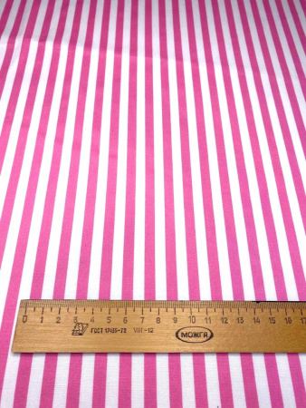 Сорочечная ткань ПОЛОСКА розовая Barbie