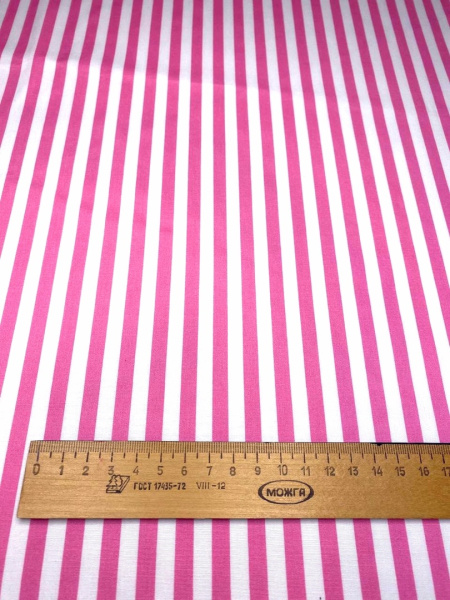 Сорочечная ткань ПОЛОСКА розовая Barbie