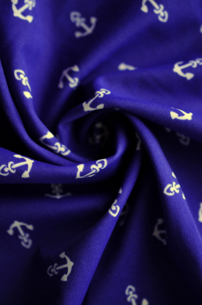 Бифлекс для купальников Белые якоря синий 3