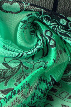 Сетка-компаньон СЕРДЕЧКИ зелено-изумрудный трикотаж