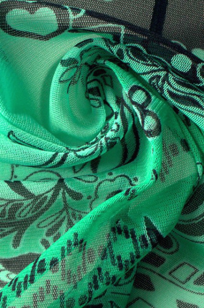 Сетка-компаньон СЕРДЕЧКИ зелено-изумрудный трикотаж