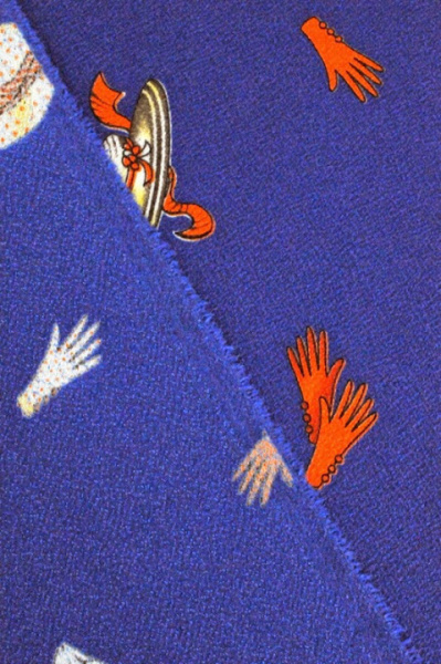 Креп плательный ДАМСКИЕ ШТУЧКИ синий 2