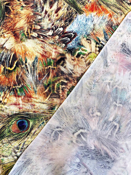 Штапель РОСКОШНЫЙ ПАВЛИН песочный