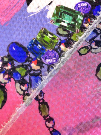 Органза ПАРИЖАНКА фон фуксия ткань