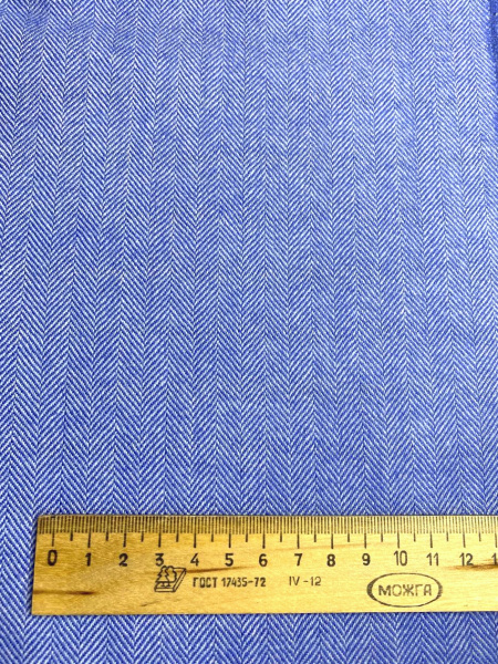 Шерсть костюмная ЕЛОЧКА голубая ткани