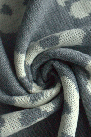 Трикотаж вязанный двухслойный Цветы в стиле Prada Серый 3