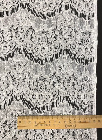 Кружевное полотно "Морской прибой"  молочный ткань