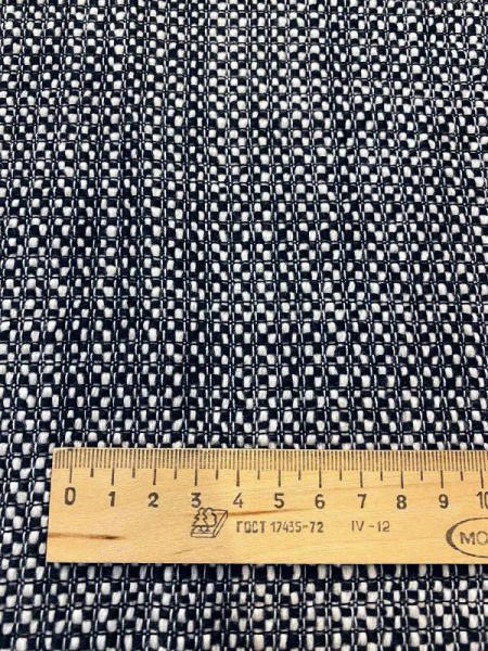 ткани Твид костюмный ШАНЕЛЬ черно-молочная