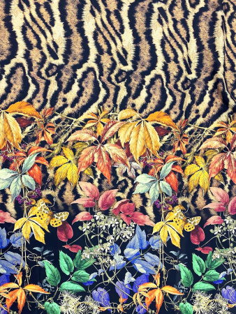 Шелк натуральный ОСЕННИЙ САФАРИ темный