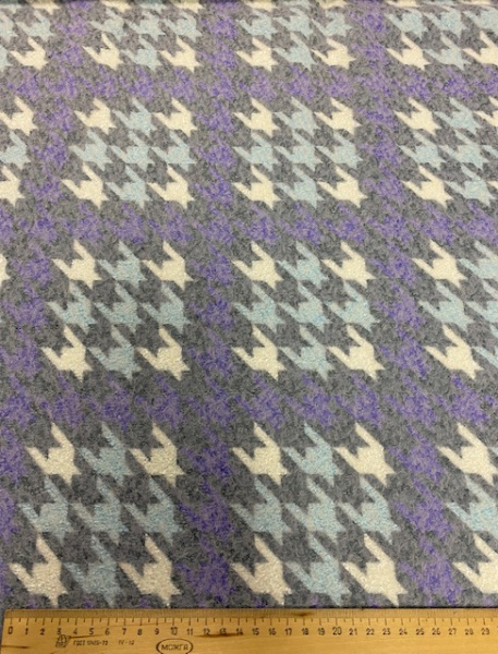 Ткань костюмно-пальтовая "Букле бирюзово-фиолетовое"
