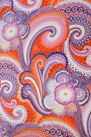 Бифлекс для купальников Пейсли сиреневый и терракотовый 1