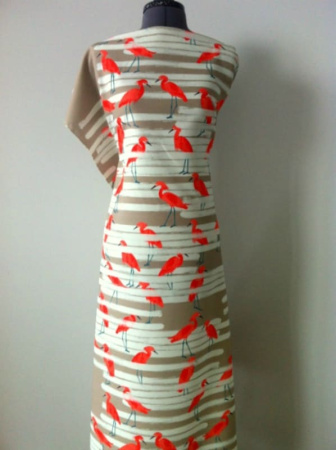 Креп плательно - костюмный Фламинго основной фон бежевый 5