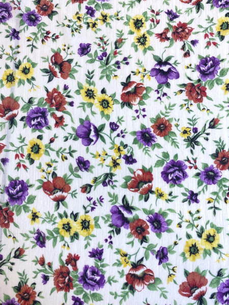 Вискоза АЛЬПИЙСКИЕ ЦВЕТОЧКИ фиолетовые